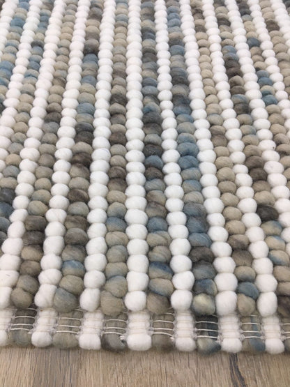 Handwoven Multicolor Wool Rug – Artisan Pebble Weave Area Rug – Natural Wool, Textured Finish, Handmade – Modern Boho Home Decor